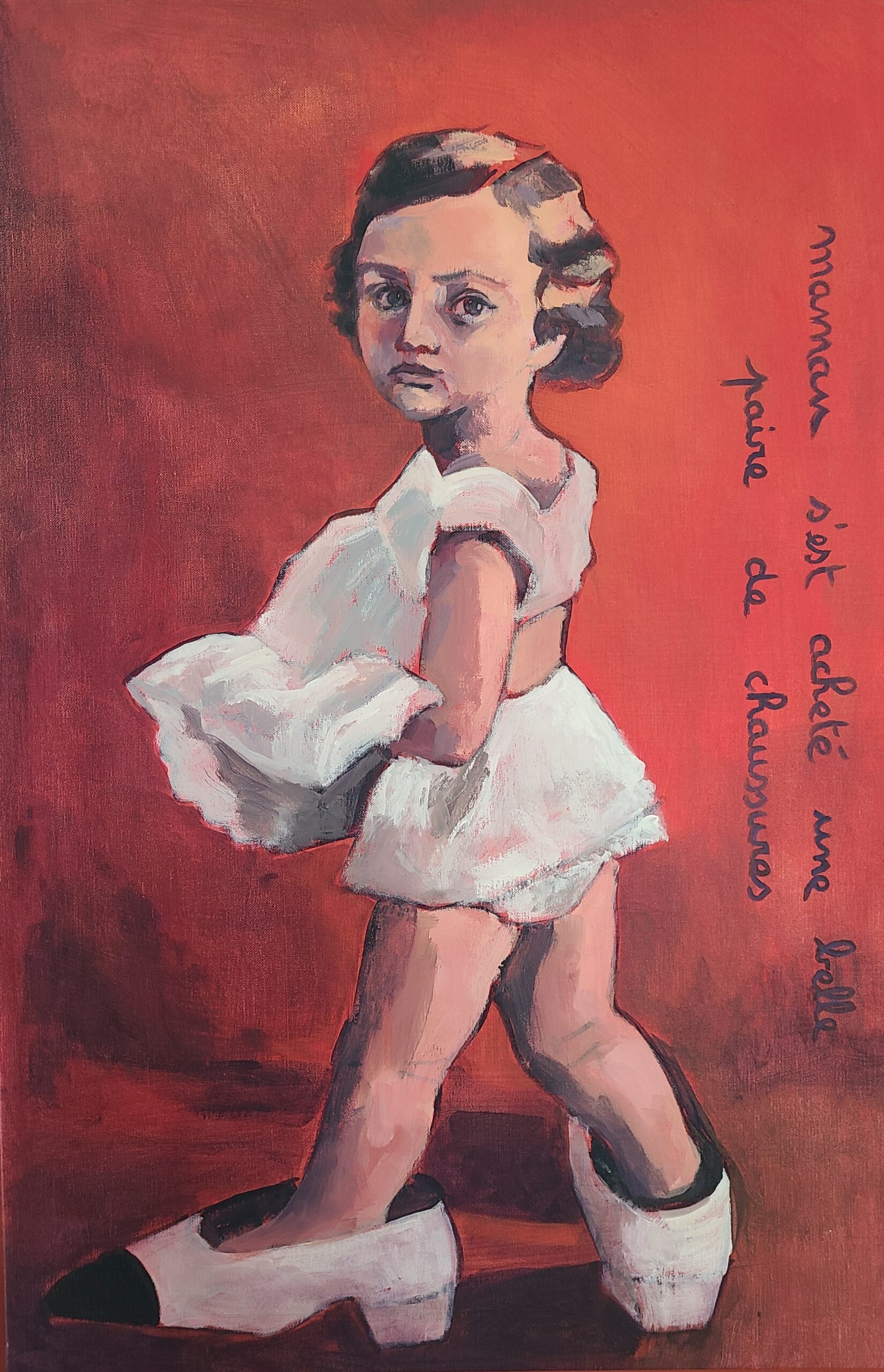 Maman s'est acheté une belle paire de chaussure_acrylique sur toile-92X60_1690 EUROS